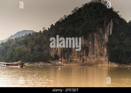 Laos, Pak Ou Caves, Tham Ting Stockfoto
