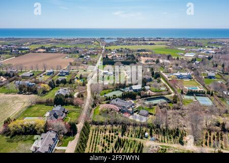 Luftaufnahme von Sagaponack Stockfoto