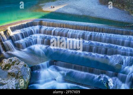 Lechfall, Lech, Füssen, Ostallgäu, Allgäu, Schwaben, Bayern, Deutschland, Europa Stockfoto