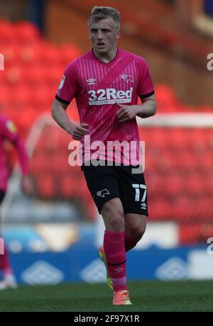 Ewood Park, Blackburn, Lancashire, Großbritannien. April 2021. English Football League Championship Football, Blackburn Rovers versus Derby County; Louie Sibley of Derby County Credit: Action Plus Sports/Alamy Live News Stockfoto