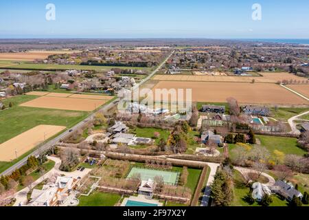 Luftaufnahme von Sagaponack Stockfoto