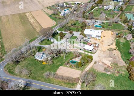 Luftaufnahme von Sagaponack Stockfoto