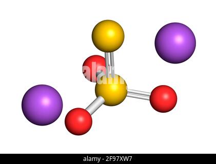 Chemische Struktur von Natriumthiosulfat, Illustration Stockfoto