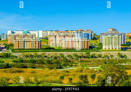 Blick auf den parque atlantico de las llamas in Santander, Spanien Stockfoto