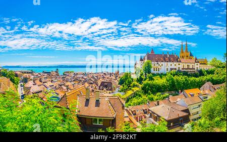 Schloss Neuenburg in der Schweiz Stockfoto