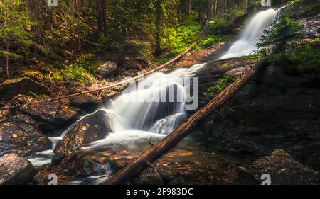 Skakavitsa River - Wilder Fluss in den Rila Bergen Stockfoto