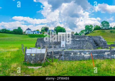 Alte Ruinen von Augusta Raurica bei Basel, Schweiz Stockfoto