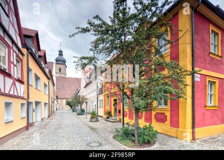 St.-Martin-Straße, Pfarrkirche, ehemaliger kanonischer Hof, Hausfassade, Architektur, Forchheim, Oberfranken, Bayern, Deutschland, Europa Stockfoto