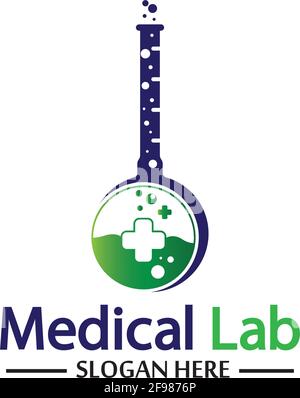 Medical Lab Logo Template Design-Vektor, Emblem, Designkonzept, Kreatives Symbol, Icon Stock Vektor