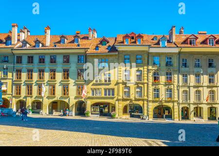 Blick auf den münsterplatz in Bern, Schweiz Stockfoto