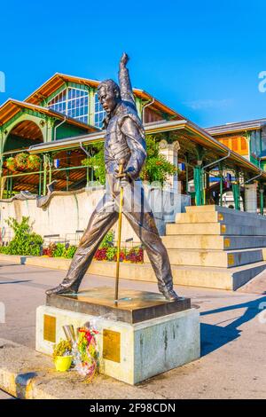 Freddie Mercury Statue am Ufer des Genfer Sees, Schweiz Stockfoto