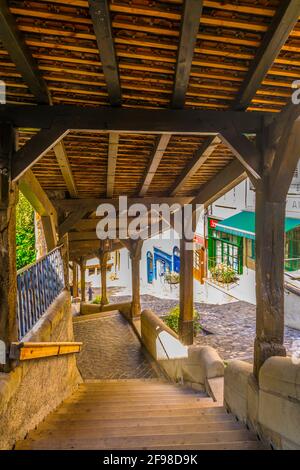 Escaliers du Marche Treppe in Lausanne, Schweiz Stockfoto