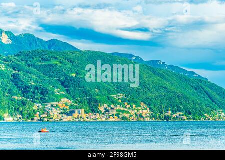 Campione d'Italia Dorf in der italienischen Exklave in der Nähe von Lugano Stockfoto