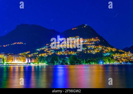 Blick auf den Monte Bré in Lugano, Schweiz Stockfoto