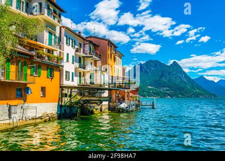 Uferpromenade des Dorfes Gandria in der Nähe von Lugano, Schweiz Stockfoto