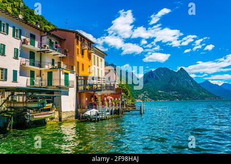 Uferpromenade des Dorfes Gandria in der Nähe von Lugano, Schweiz Stockfoto