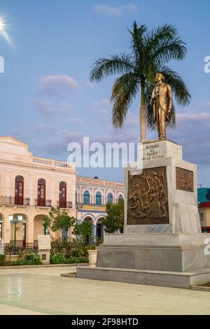 Statue von Carlos Manuel de Céspedes im gleichnamigen Bayamo-Park, Granma, Kuba Stockfoto