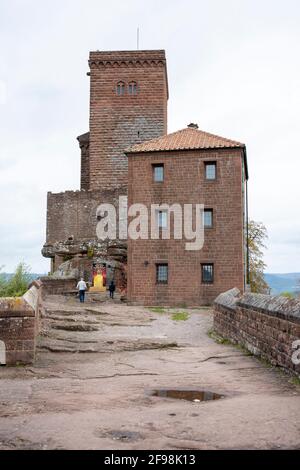 Deutschland, Rheinland-Pfalz, Annweiler, Schloss Trifels. Stockfoto