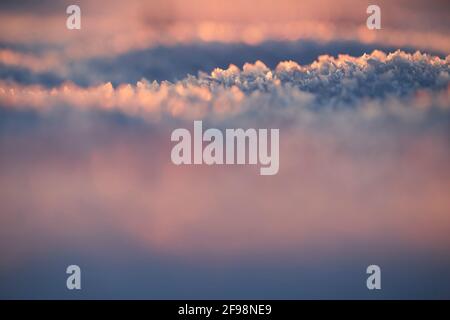 Schneedecke, Abendlicht Stockfoto