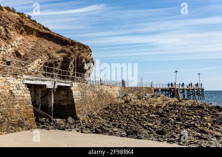 Die Brücke und der Steg befinden sich im zweiten Tal in südaustralien Am 12. april 2021 Stockfoto