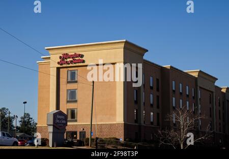 Columbia County, GA USA - 02 24 21: Hampton Inn Suites Belair Road Stockfoto