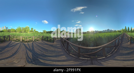 360 Grad Panorama Ansicht von Wald und Park in Ansan