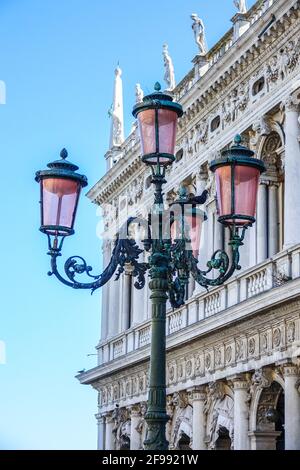 Laterne St Marks Platz Venedig Stockfoto