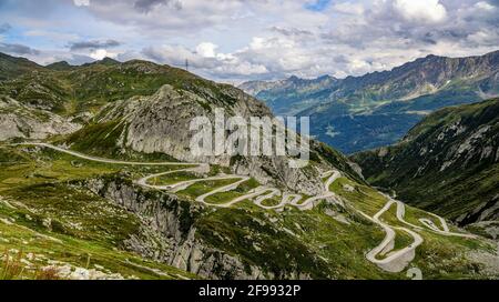 Berühmter Gotthard Pass in der Schweiz - Reisefotografie Stockfoto