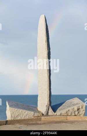 Denkmal an der Pointe du Hoc, Normandie Frankreich Stockfoto