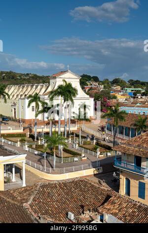 Kirche der Heiligen Dreifaltigkeit iam Plaza Mayor in Trinidad, Provinz Spiritus Sancti, Kuba Stockfoto