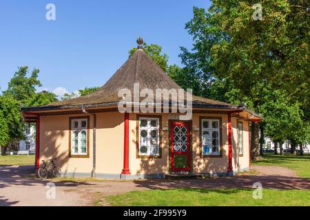 Roter Pavillon am Kamp, Bad Doberan, Mecklenburg-Vorpommern, Deutschland, Europa Stockfoto