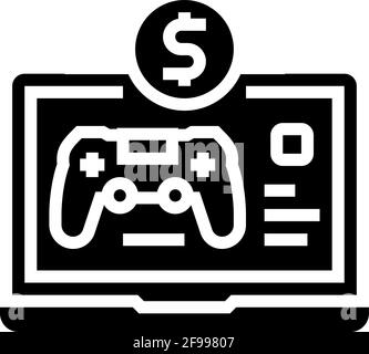 Game Shop Abteilung Glyphe Symbol Vektor Illustration Stock Vektor