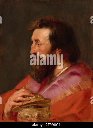 Kopf eines der drei Könige: Melchior, der assyrische König, c. 1618. Stockfoto