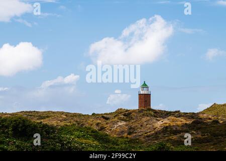 Cross Brand Fire Rotes Kliff, ein Leuchtturm in der Nähe von Kampen auf der Insel Sylt, Deutschland, Europa Stockfoto