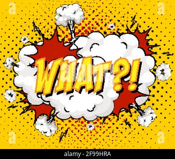 WELCHER Text auf Comic Cloud Explosion auf gelbem Hintergrund Illustration Stock Vektor