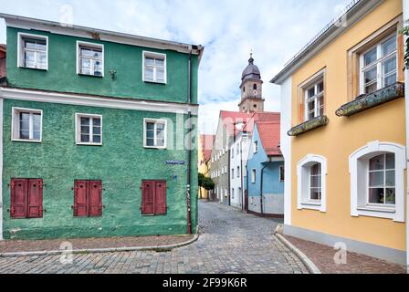 Hausfassade, Tür, Fenster, Eingang, Amberg, Oberpfalz, Bayern, Deutschland, Europa Stockfoto