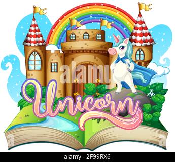 3D Pop-up-Buch mit Märchen Thema Illustration Stock Vektor