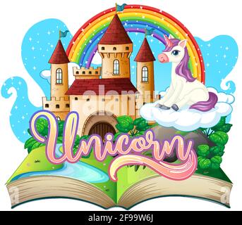 3D Pop-up-Buch mit Märchen Thema Illustration Stock Vektor
