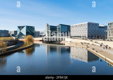 Berlin, Tiergarten, Spree, John F. Kennedy-Haus, Hauptbahnhof, Futurium Stockfoto