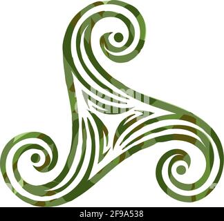 Isoliertes heidnisches keltisches heidnisches Druidensymbol auf weißem Hintergrund Stock Vektor