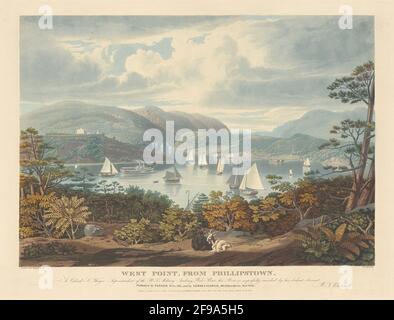 West Point, aus Phillipstown, veröffentlicht 1831. Stockfoto