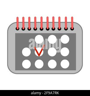 Vektorkalender-Symbol. Webdesign-Symbol. Ein Kalender an der Wand mit einem bestimmten Datum. Flaches Kalendersymbol. Vektor Stock Vektor