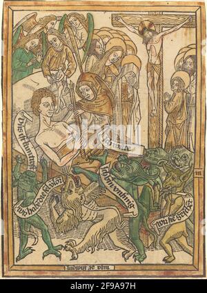 Die letzte Qual des sterbenden Mannes, c. 1470/1475. Stockfoto