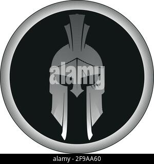 Krieger-Helm-Symbol / Logo mit Schild Stock Vektor