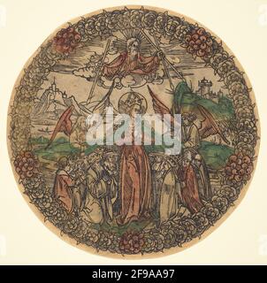 Madonna in einem Kranz aus Rosen, 1490/1500. Stockfoto