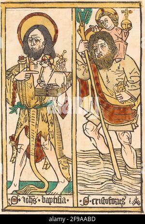 Der heilige Johannes der Täufer und der heilige Christophorus, 1470/1480. Stockfoto