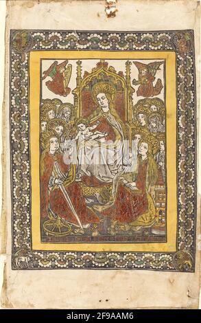 Die Madonna thront mit achtzehn Heiligen Frauen, c. 1480/1490. Stockfoto