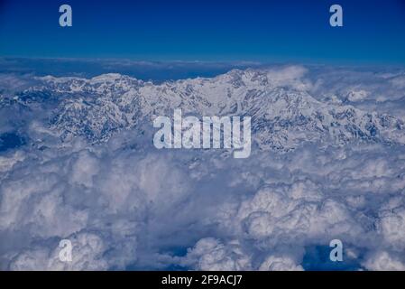 Himalayan Range hat @Paro nach Kathmandu gebracht Stockfoto