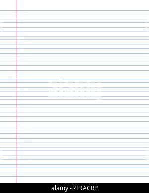 Rasterpapier. Abstrakt gestreifter Hintergrund mit Farbe horizontale Linien. Geometrisches Muster für Schule, Tapete, Texturen, Notizbuch. Liniertes Papier leer Stock Vektor
