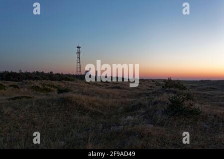 Abendstimmung am Darßer Ort an der Ostsee in der Kernzone des Nationalparks Vorpommersche Boddenlandschaft am Darßer Weststrand, Mecklenburg-Vorpommern Stockfoto